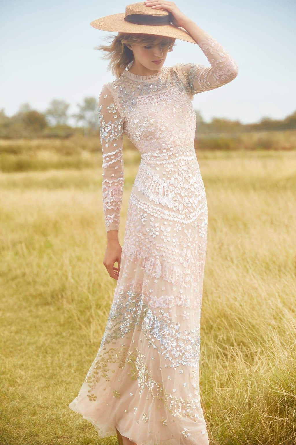 Angeline Sequin Gown – Pink | Needle ...